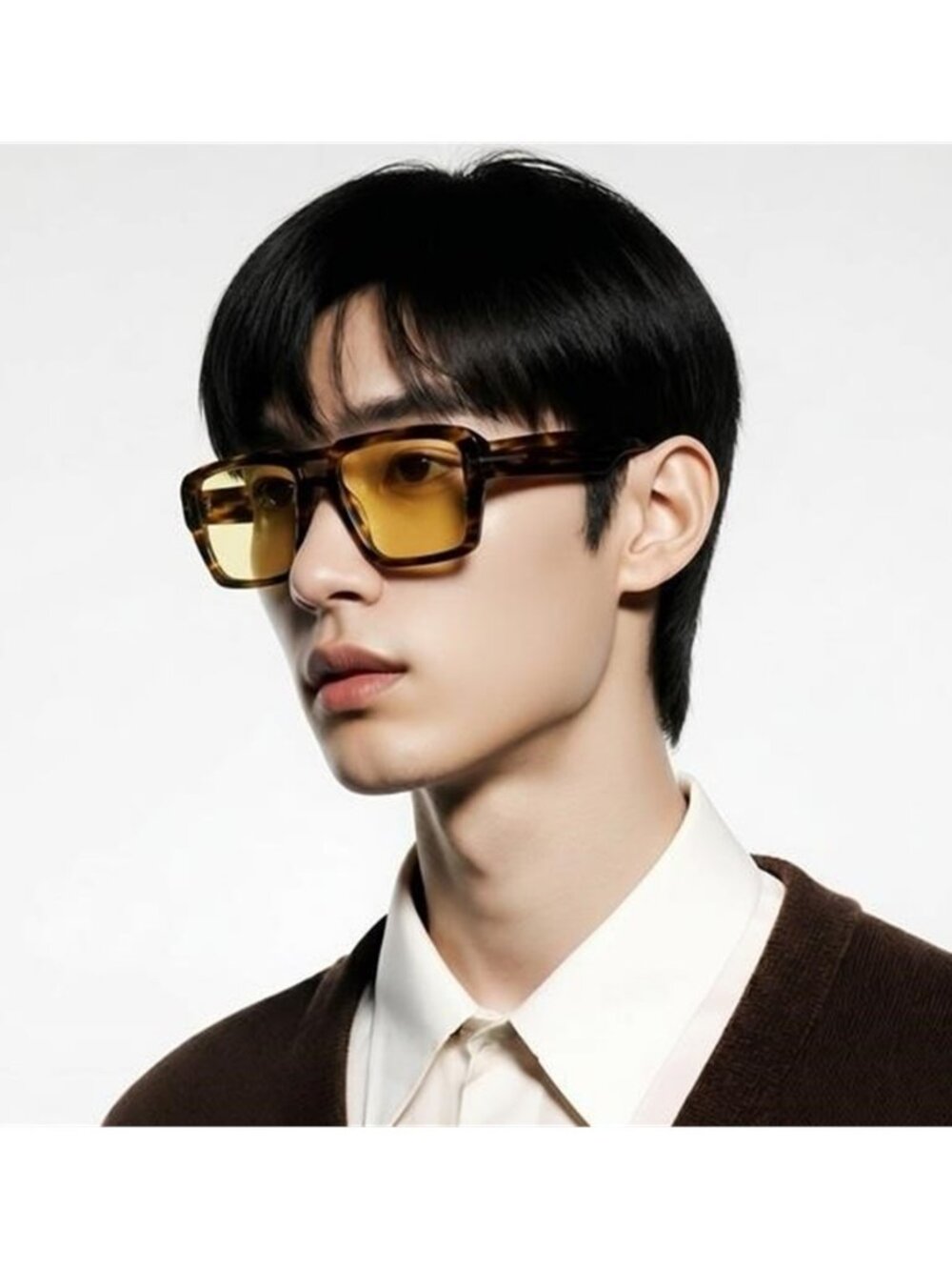New Authentic Tom Ford TF1153 52E “Redford” Sunglasses – Dark Havana with Yellow